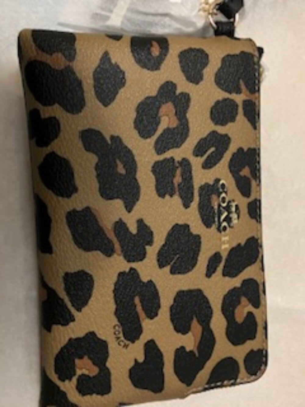 Coach Leopard Print Corner Zip NWT
